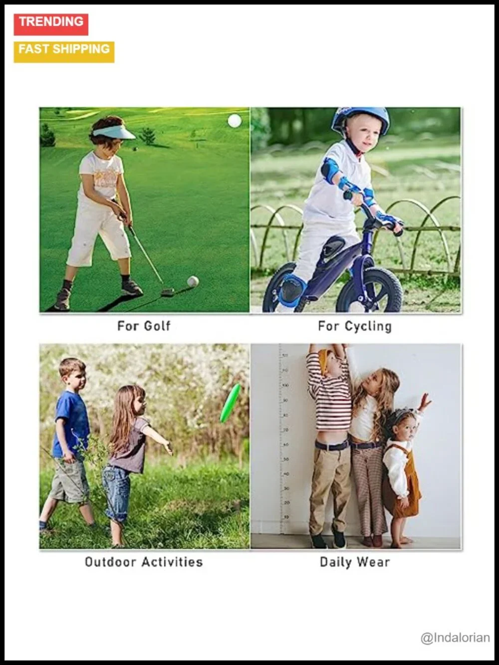 Nylon Boys Baseball Belt with Metal Buckle, No-Hole Adjustable Youth Belt for